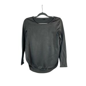 Theory woman’s gray shiny long sleeve split side shirt‎ size medium